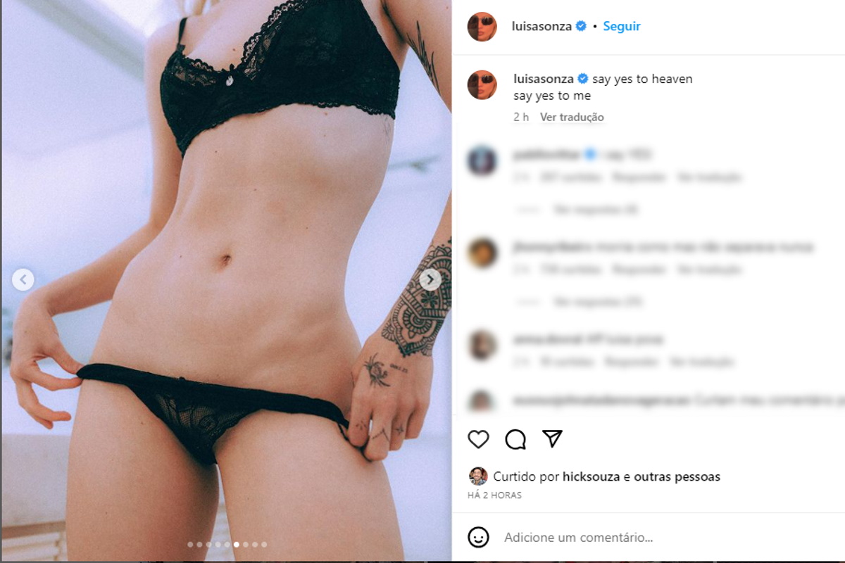 Luísa Sonza surpreende ao sensualizar só de lingerie em um banheiro