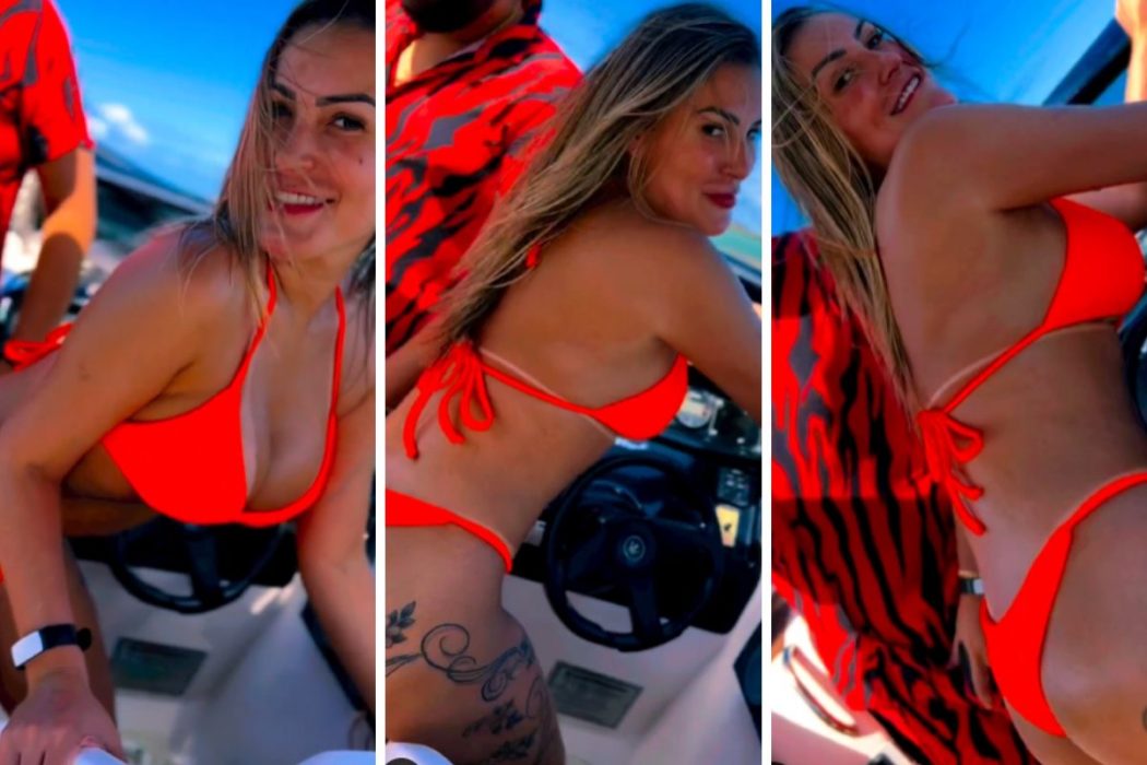 De Biqu Ni Andressa Urach Empina O Bumbum E Rebola Em Lancha V Deo