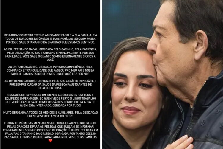 Dif Cil Colocar Em Palavras O Tamanho Da Gratid O Diz Filha De Faust O