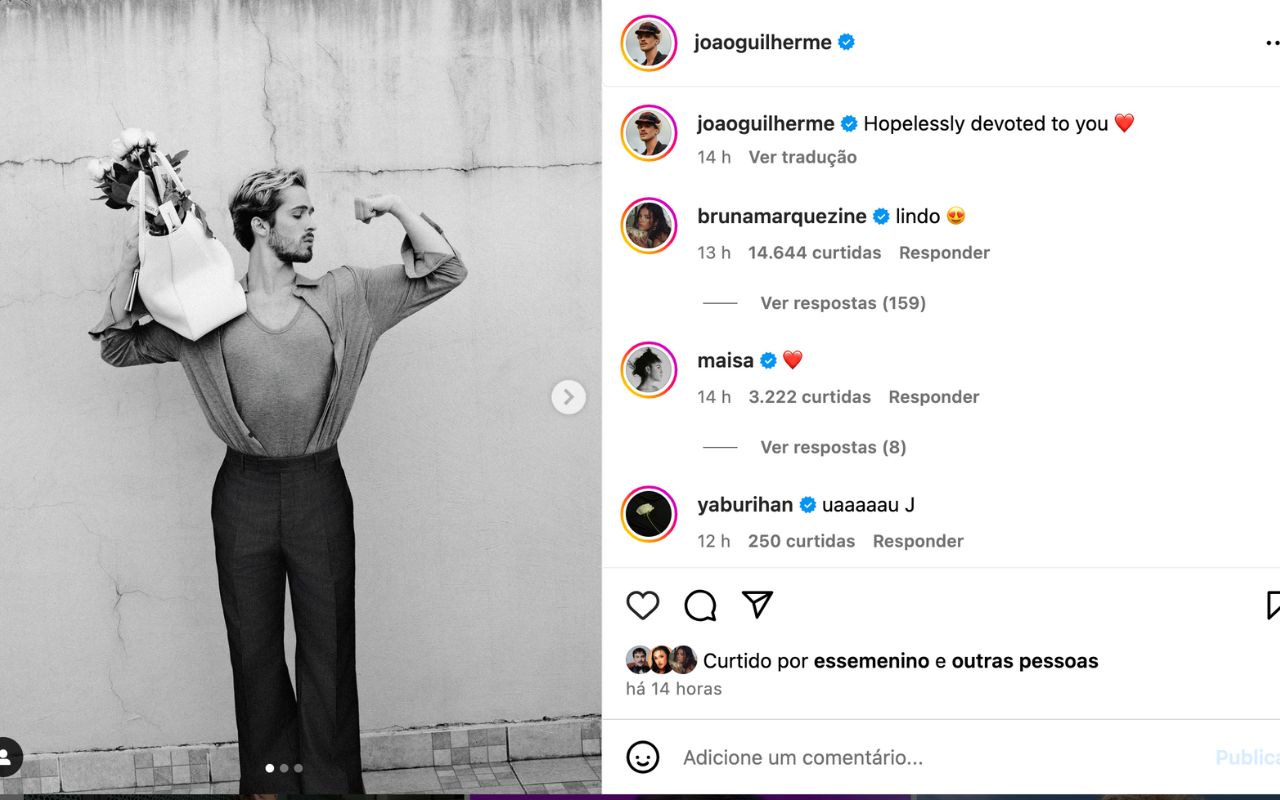 Bruna Marquezine Elogia Post Rom Ntico De Jo O Guilherme Ofuxico