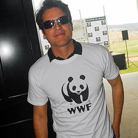 O ator Juan Alba prestigia o espaço da WWF no I Ecorun Fazenda da Grama