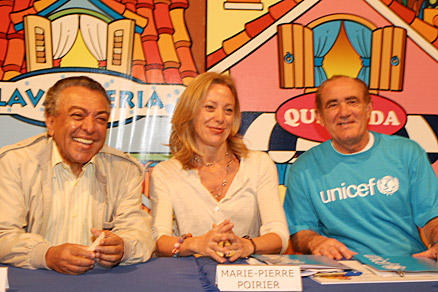 Renato, Marie e Maurício durante a coletiva