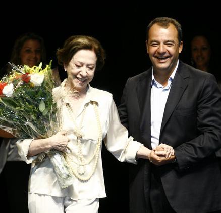 Fernanda Montenegro e o governador do Rio Sérgio Cabral