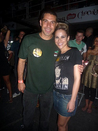 Marcos Buaiz e Wanessa, antes da cantora abrir o show da Beyoncé, no Rio