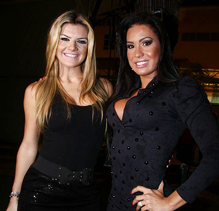 Mirella Santos e Gracyanne Barbosa se encontraram no local