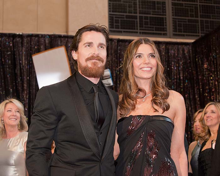 Christian Bale, do filme O Vencedor, e sua mulher Sandra Blazic 