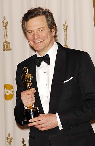 Colin Firth venceu como Melhor Ator pelo papel do monarca George VI em O Discurso do Rei