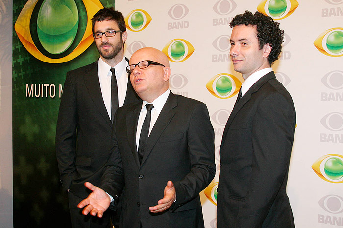 O trio do CQC - Rafinha Bastos, Marcelo Tas e Marco Luque - também participou do encontro