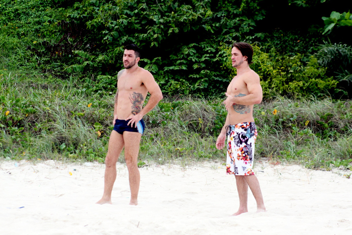 Cristiano e Rodrigo chegam à praia