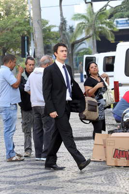 Gabriel Braga Nunes durante as cenas externas de Insensato Coração