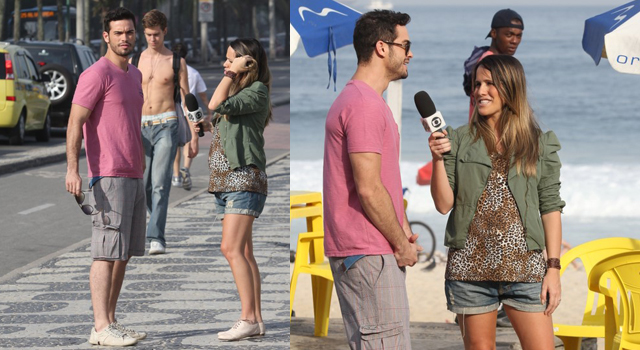 Fernanda Pontes entrevista Sidney Sampaio na praia AgNews O Fuxico