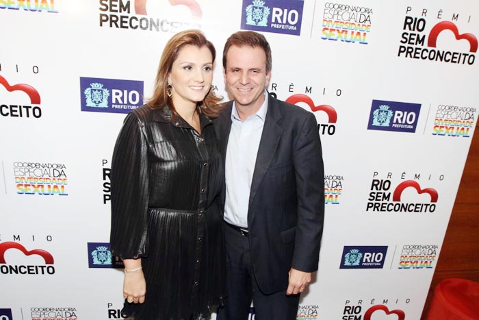 Eduardo Paes, prefeito do Rio de Janeiro, e sua mulher, Cristiane