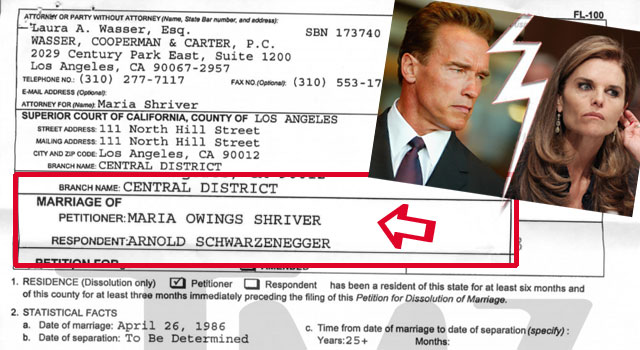 Mary Shiver, ex de Arnold Schwarzenegger dá entrada no pedido de divórcio Fotomontagem O Fuxico