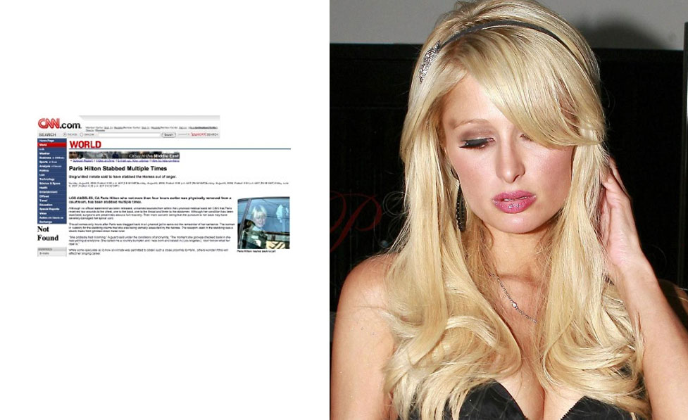 Paris Hilton: morta a facadas por uma detenta, quando estava presa em 2007