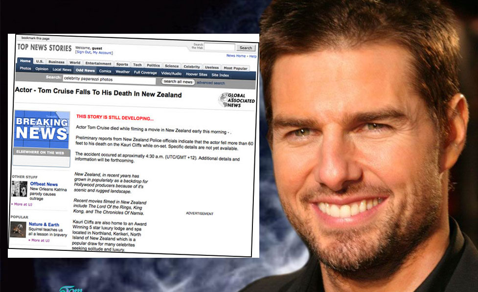 Tom Cruise: Morto por acidente na Nova Zelândia, em outubro de 2008