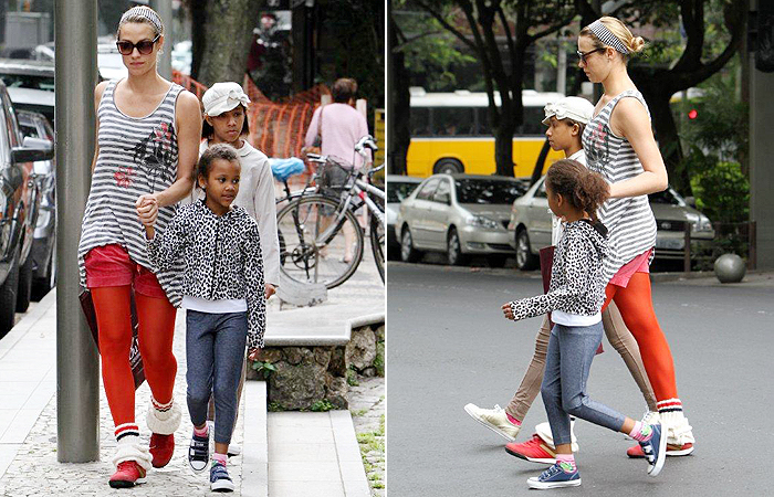 Luana Piovani passeia com afilhadas pelo Leblon, no Rio - agnews