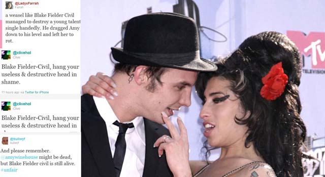 Fãs culpam Blake Fielder-Civil, ex-marido,  por morte de Amy Winehouse O Fuxico