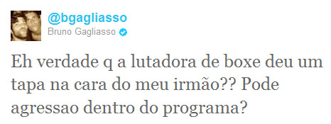 Bruno Gagliasso reclama do tapa que o irmão Thiago levou na Fazenda - Reprodução