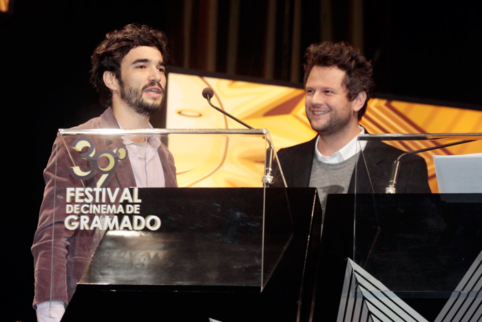 Caio Blat e Selton Mello durante a edição de 2011 do Festival de Gramado