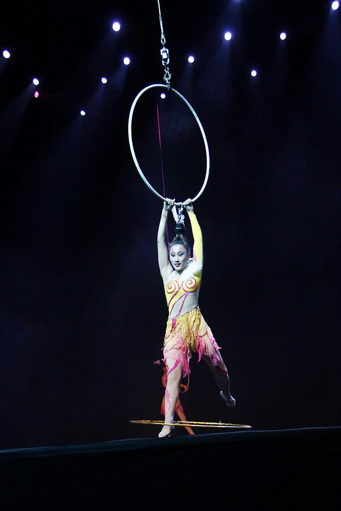 Os famoso assistiram o melhor co circo da China. 