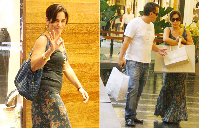 Gloria Pires faz compras com o marido - agnews