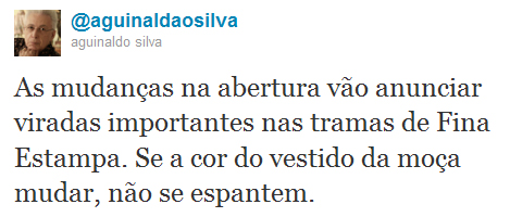 Aguinaldo Silva revela que vinheta de Fina Estampa é móvel 