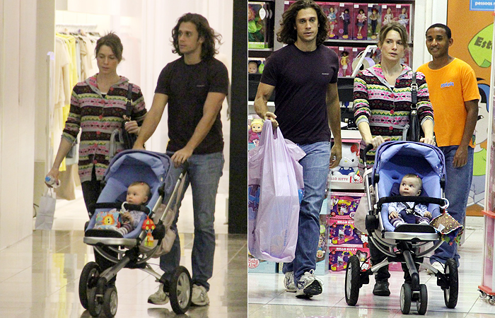 Letícia Spiller leva pequena Stella de seis meses em shopping