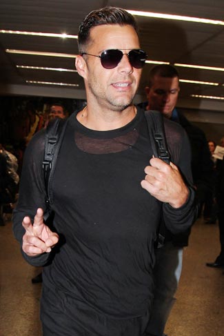 Ricky Martin falou rapidamente com os fãs