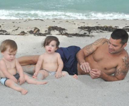 Ricky Martin com os filhos Valentino e Matteo