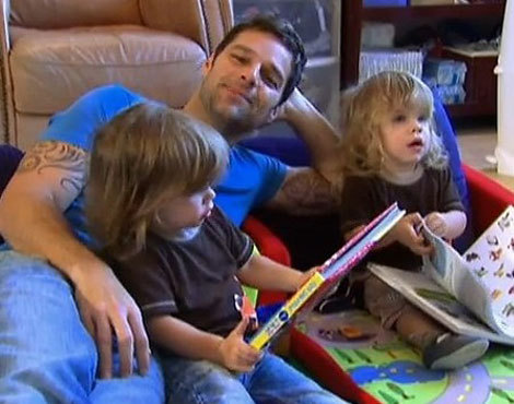 Ricky Martin com os filhos s Valentino e Matteo