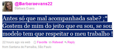 Bárbara Evans termina namoro e alfineta o ex no Twitter