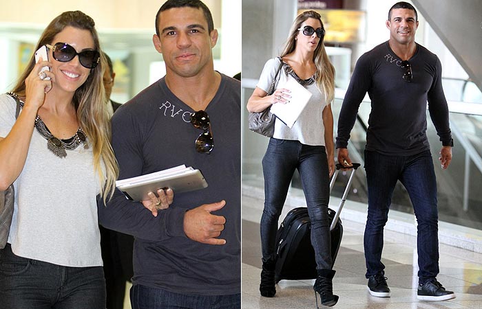  Joana Prado e Vitor Belfort circulam em aeroporto - Ag News