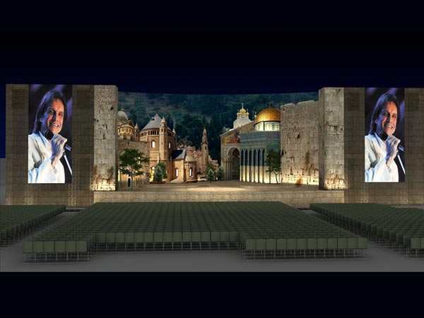 Maquete do cenário de Roberto Carlos em Jerusalém O Fuxico Foto: Divulgação TV Globo