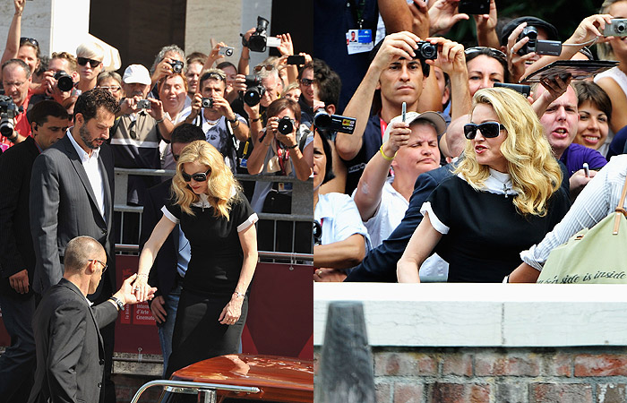 Madonna é cercada por fotógrafos ao chegar ao Festival de Veneza - Getty Images