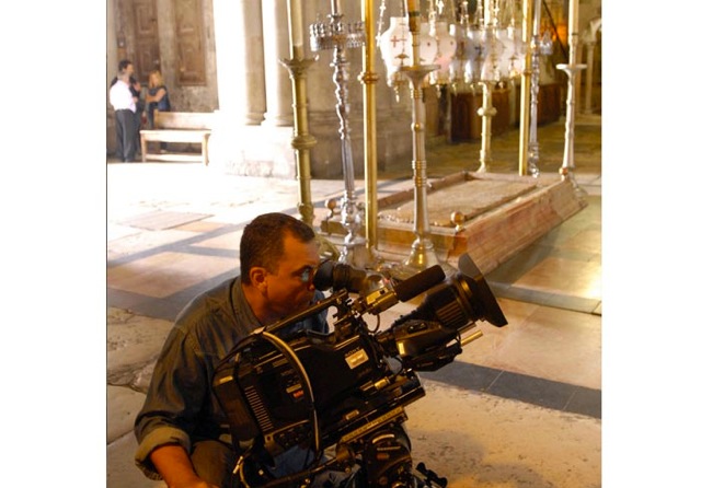 A equipe da TV Globo em ação para produzir o especial do Rei