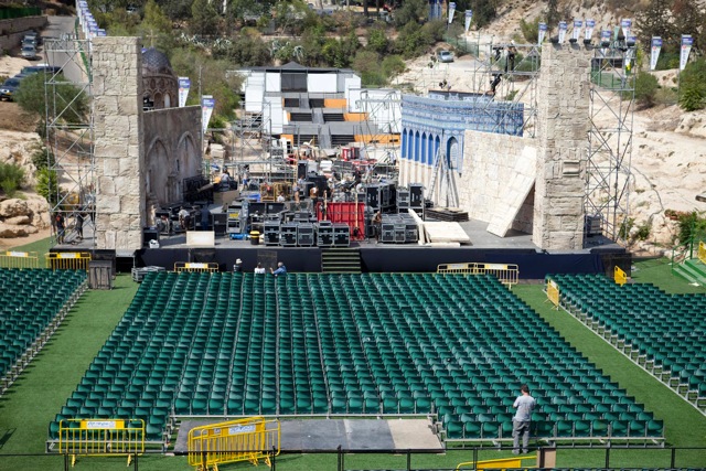 O palco do show de Roberto Carlos em Jerusalém