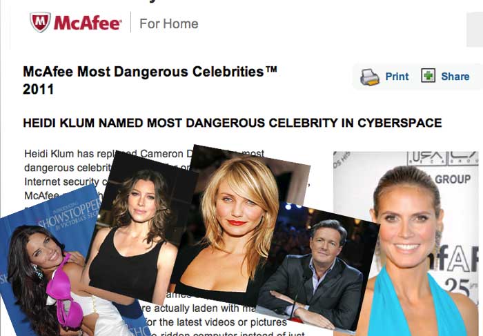 Heidi Klum é a celebridade mais perigosa da internet O Fuxico/Fotomontagem