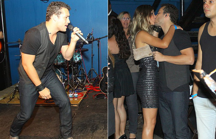 Rodrigo Andrade ganha beijo de namorada durante show - Ag News