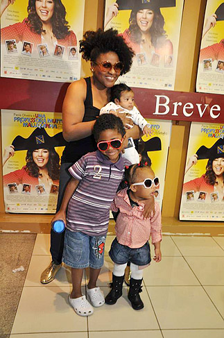 Vanessa Jackson levou os filhos: Rodrigo, Lara e Lorena