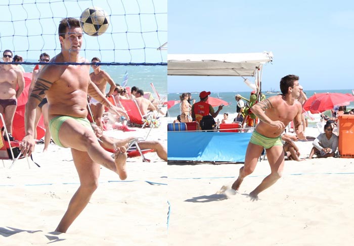 Ex-BBB Diogo Pretto bate bola na praia O Fuxico/ Foto:Agnews