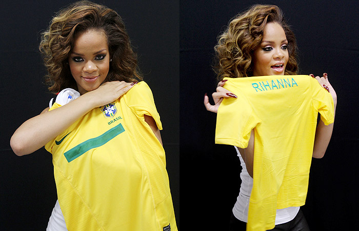 Rihanna ganha camiseta da Seleção Brasileira 
