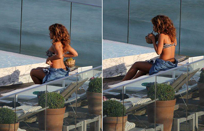 Rihanna é flagrada em piscina de Hotel no Rio de Janeiro