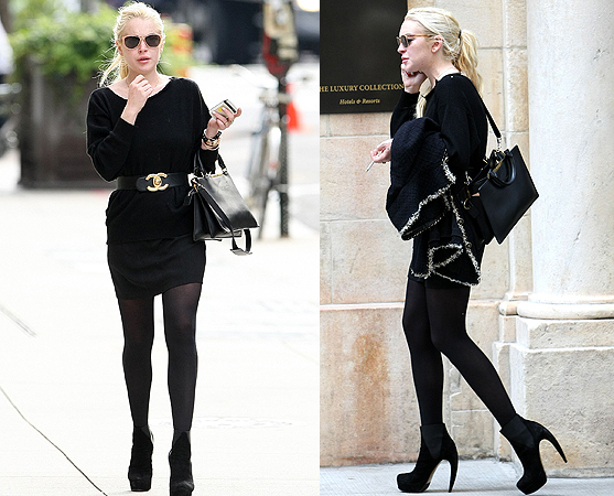 Lindsay Lohan circula por Nova York com bota diferente