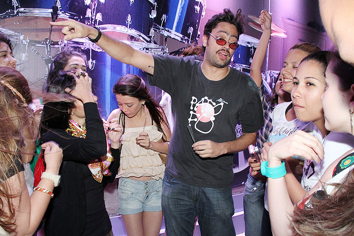Humorísta Fernando Caruso anima o público do Rock in Rio 2011.