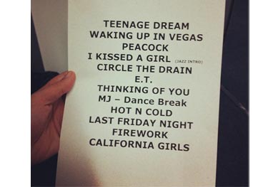 Veja o Set list de Katy Perry O Fuxico