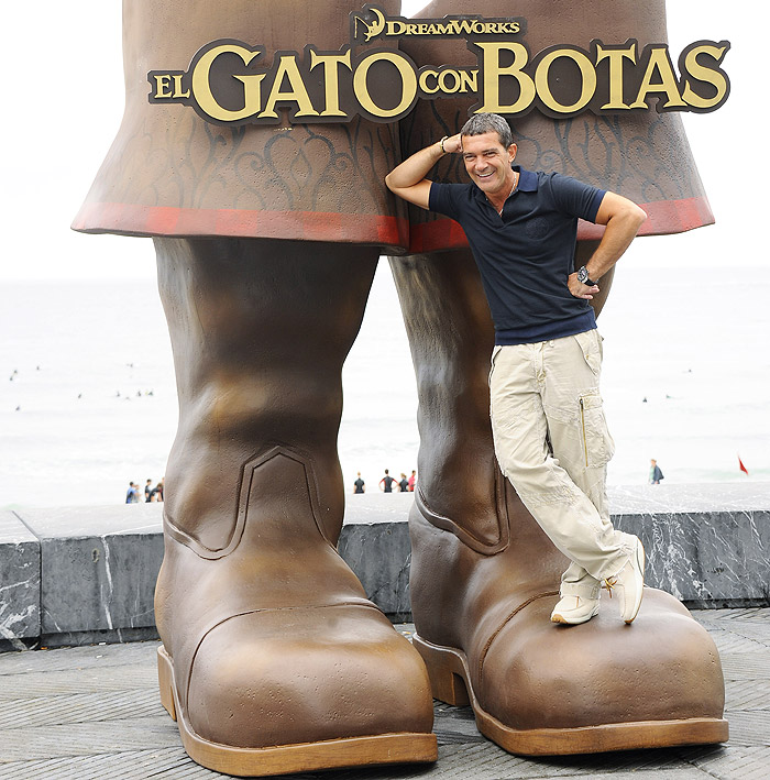 Antonio Banderas apresenta seu Gato de Botas em festival na Espanha
