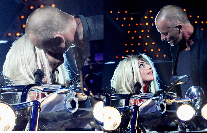 Lady Gaga e Sting se beijam durante dueto, em Las Vegas