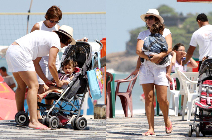 Amandha Lee passeia com a filha na orla do Leblon - Ag.News