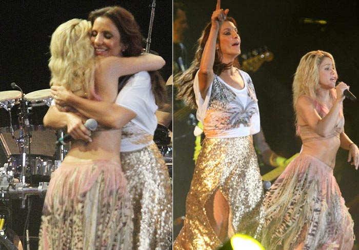  Shakira mexe a cadeira e canta País Tropical com Ivete