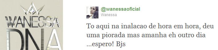 Wanessa vai parar no hospital por causa de faringite